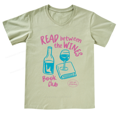 Pagewings Wine Lover Book Club V-neck T-shirt