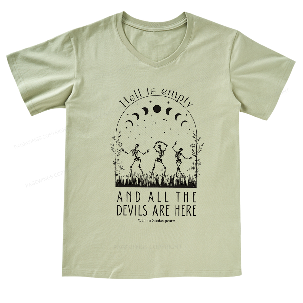 Pagewings Hell Is Empty And All The Devils Are Here V-neck T-shirt