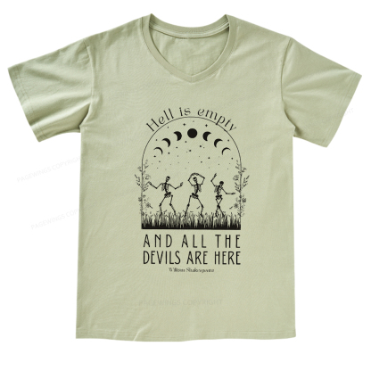 Pagewings Hell Is Empty And All The Devils Are Here V-neck T-shirt