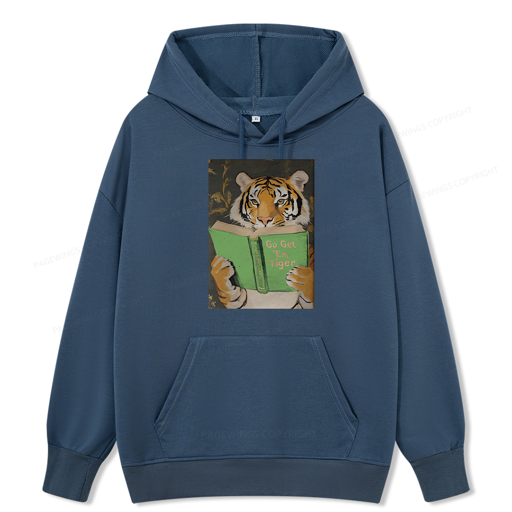 Pagewings Motivational Tiger Reading Unisex Classic Hoodie