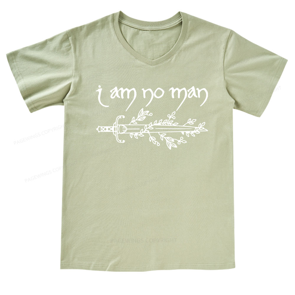 Pagewings I Am No Man V-neck T-shirt
