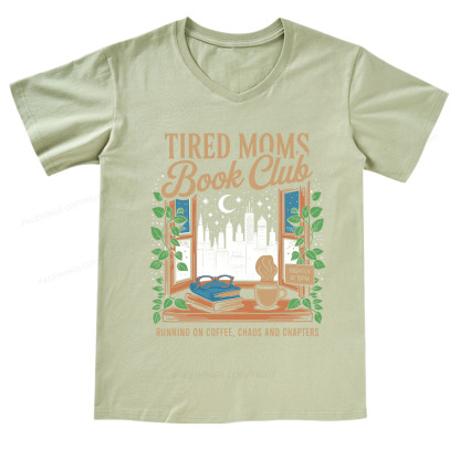 Pagewings Tired Moms Book Club V-neck T-shirt
