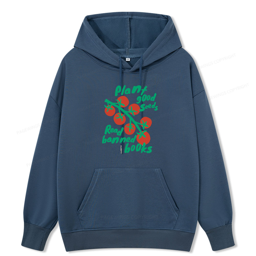 Pagewings Plant Good Seeds Read Banned Books Unisex Classic Hoodie