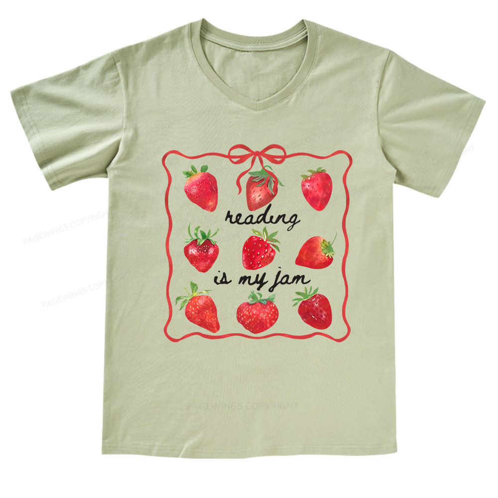 Pagewings Reading Is My Jam V-neck T-shirt