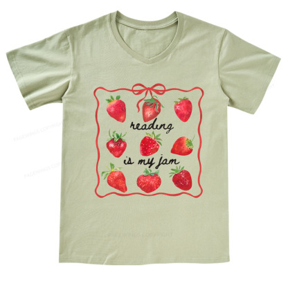 Pagewings Reading Is My Jam V-neck T-shirt