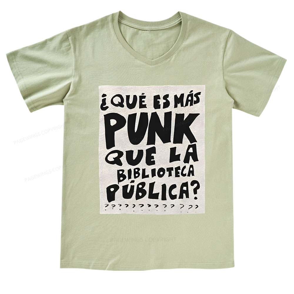 Pagewings What's More Punk Than The Public Library V-neck T-shirt