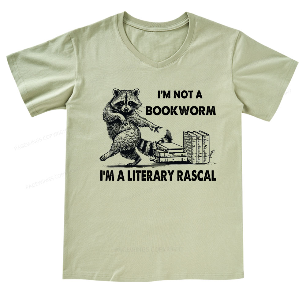 Pagewings I'm Not A Bookworm I'm A Literary Rascal V-neck T-shirt