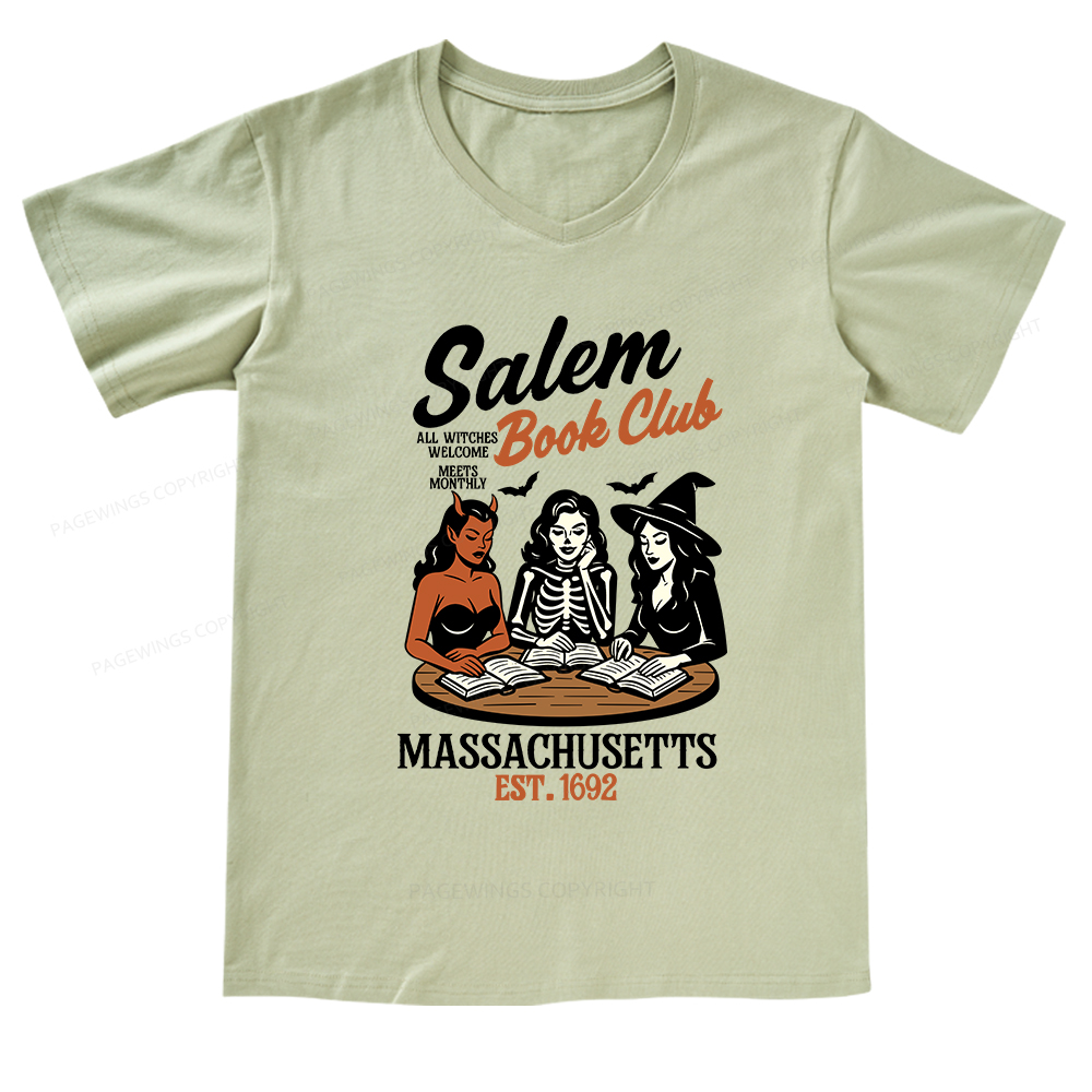 Pagewings Salem Book Club V-neck T-shirt