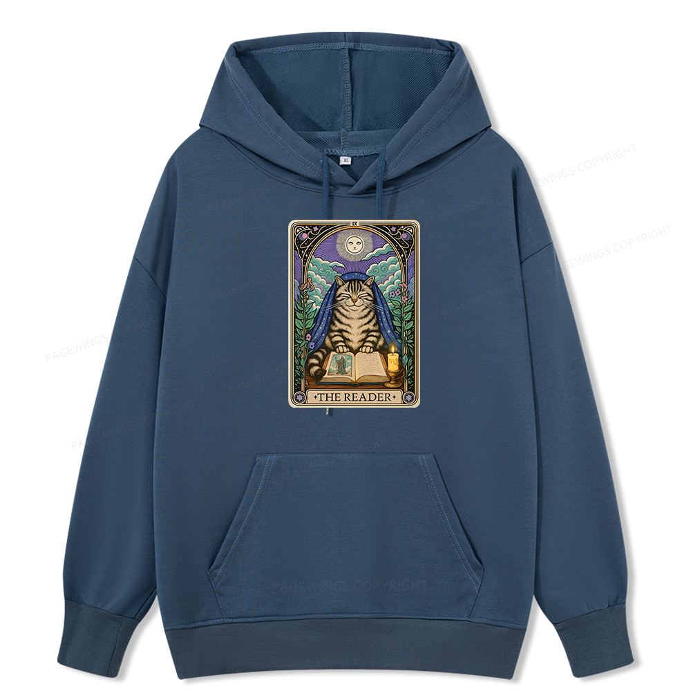 Pagewings The Reader Cat Tarot Cards Unisex Classic Hoodie