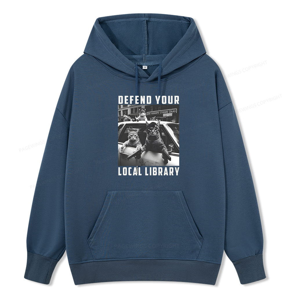 Pagewings Defend Your Local Library Unisex Classic Hoodie