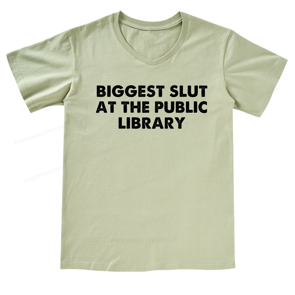 Pagewings Biggest Slut At The Public Library V-neck T-shirt