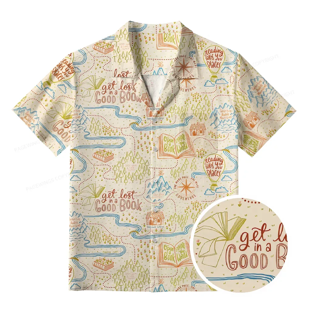 Pagewings Get Lost In A Good Book Unisex Hawaiian Shirt