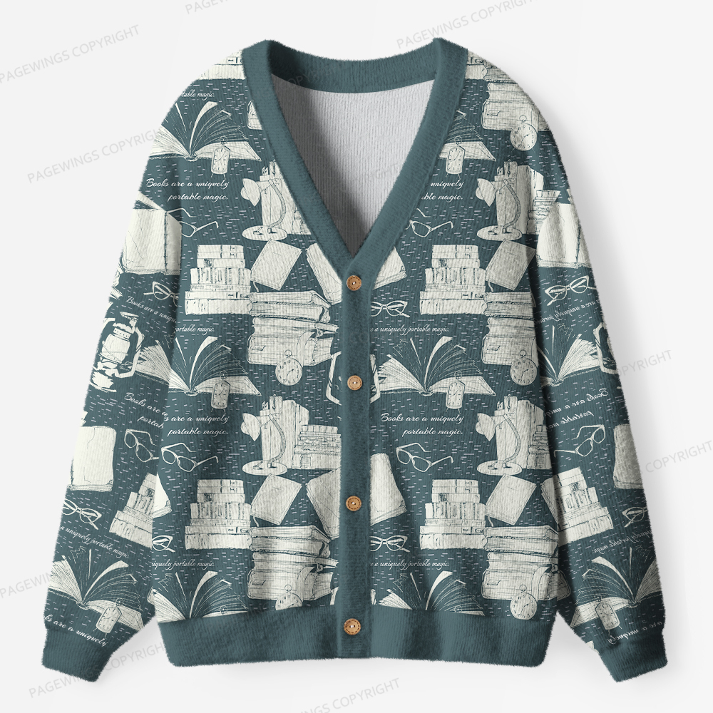 Pagewings Read Books Be Kind Stay Weird Unisex Ugly Cardigan Sweaters