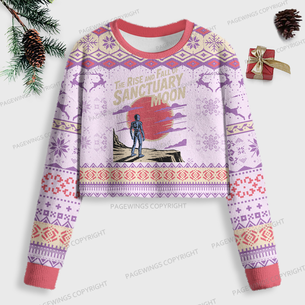 Pagewings The Rise And Fall Of Sanctuary Moon Women Ugly Crop Sweatshirt