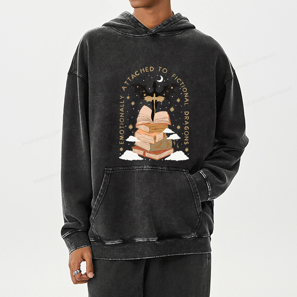 Pagewing Fantasy Romance Reader Gift Romantacy Unisex Washed Hoodie