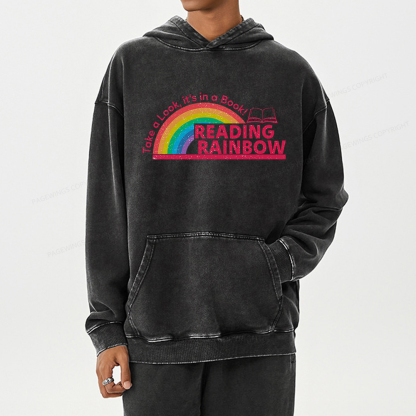 Pagewing Reading Rainbow Unisex Washed Hoodie
