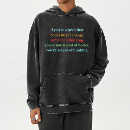Pagewing Censorship Social Justice Shirt Booktrovert Unisex Washed Hoodie
