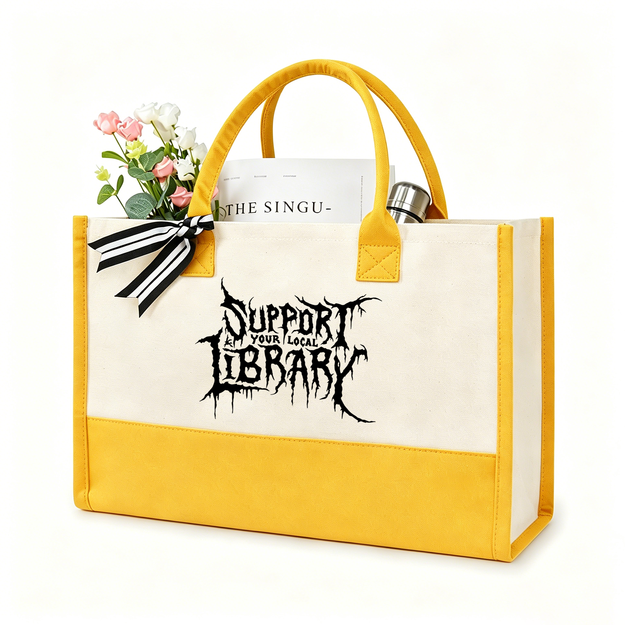 Pagewings Support Your Local Library11432 Large Tote Bag