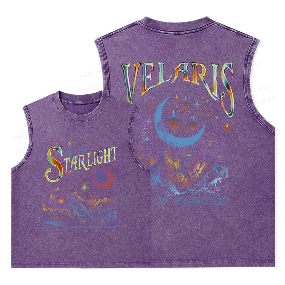 Pagewings Velaris City Of Starlight ACOTAR Two-Sided Unisex Washed Tank Top