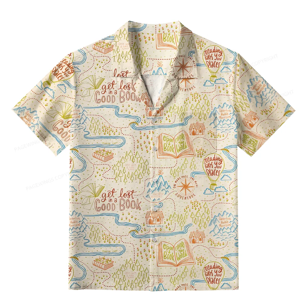 Pagewings Get Lost In A Good Book Unisex Hawaiian Shirt
