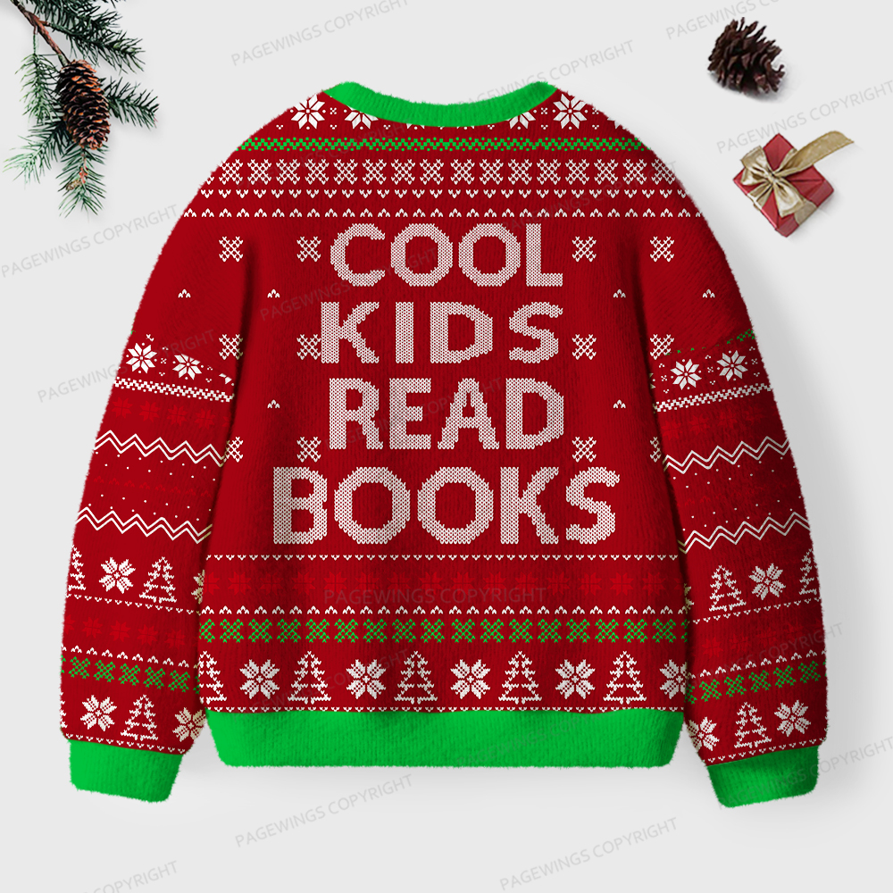 Pagewings Cool Kids Read Books Unisex Ugly Sweatshirt