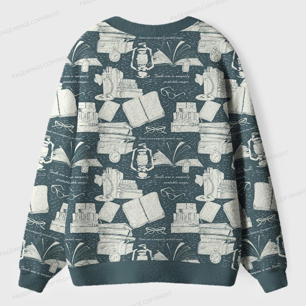 Pagewings Read Books Be Kind Stay Weird Unisex Ugly Cardigan Sweaters