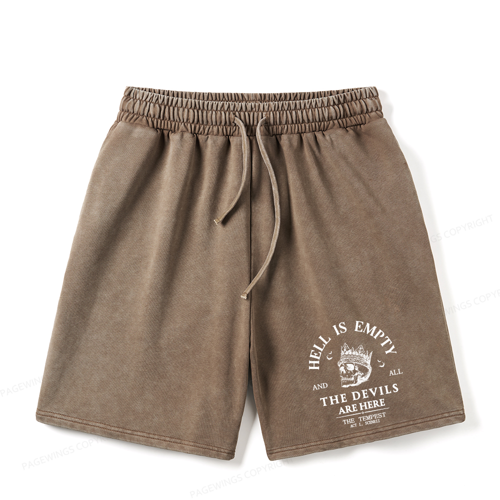 Pagewings Hell Is Empty And All The Devils Are Here Unisex Washed Shorts