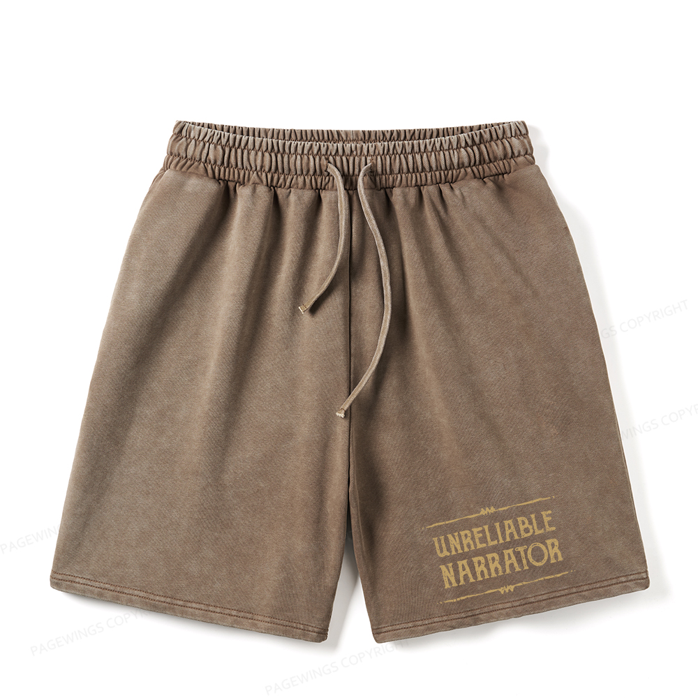 Pagewings Unreliable Narrator Unisex Washed Shorts