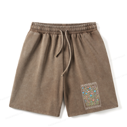Pagewings Trans Rights Are Human Rights Unisex Washed Shorts