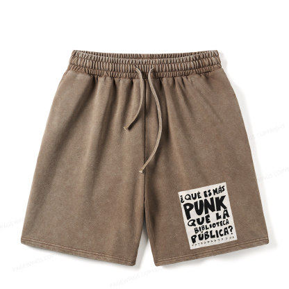 Pagewings What's More Punk Than The Public Library Unisex Washed Shorts