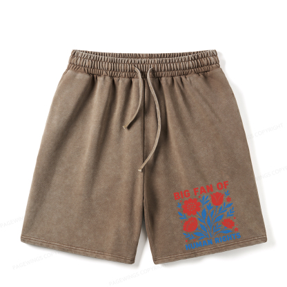 Pagewings Big Fan Of Human Rights Unisex Washed Shorts