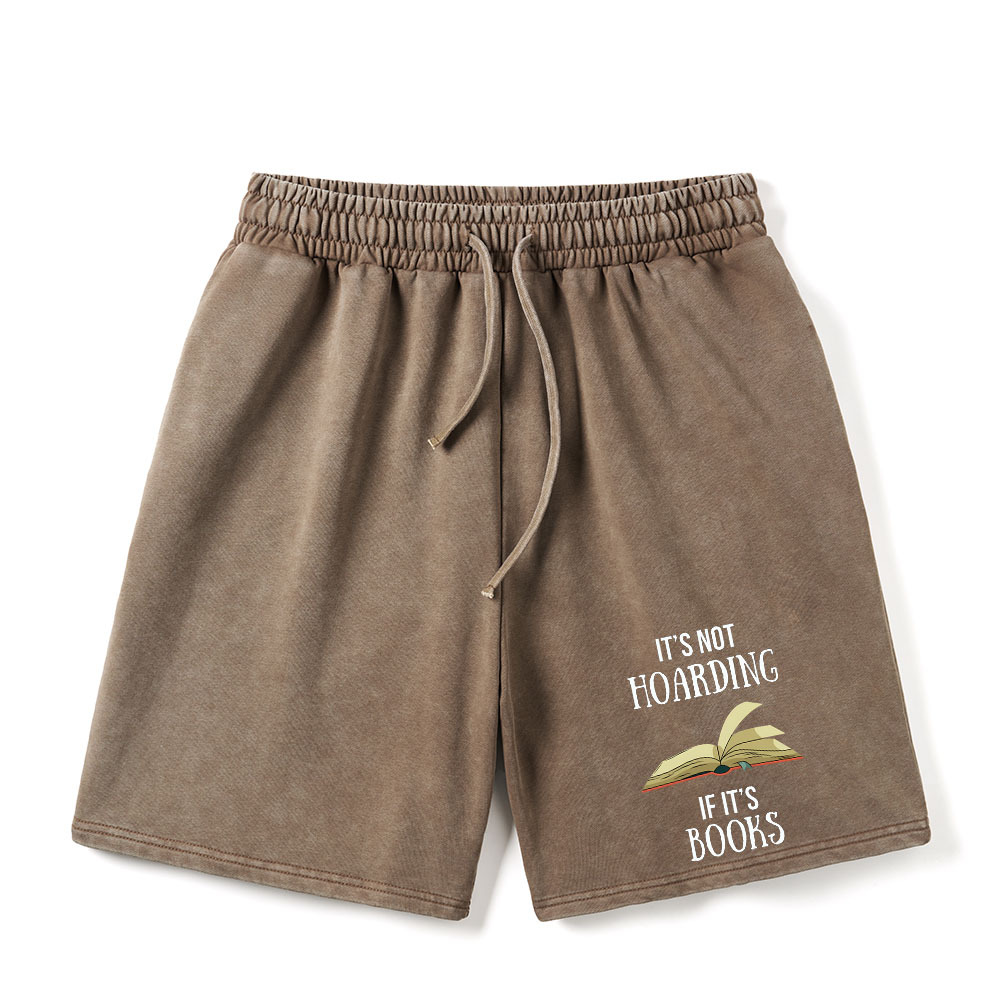 Pagewings It's Not Hoarding If It's Books Unisex Washed Shorts