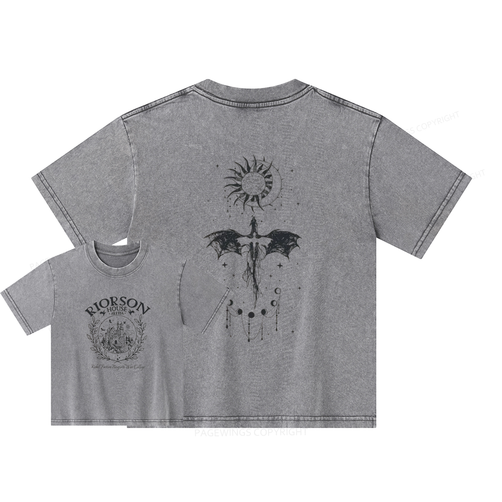 Pagewings Fourth Wing Unisex Kids Washed T-shirt