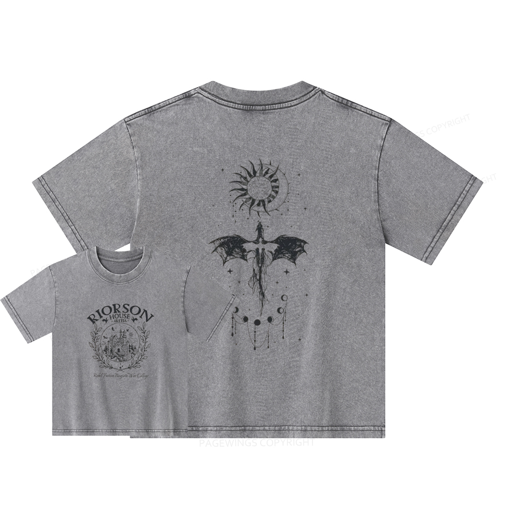 Pagewings Fourth Wing Unisex Kids Washed T-shirt