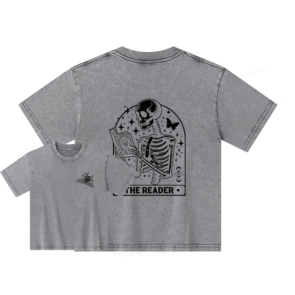 Pagewings The Reader Tarot Card Shirt Unisex Kids Washed T-shirt