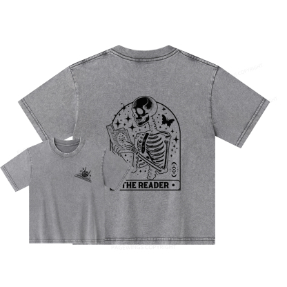 Pagewings The Reader Tarot Card Shirt Unisex Kids Washed T-shirt