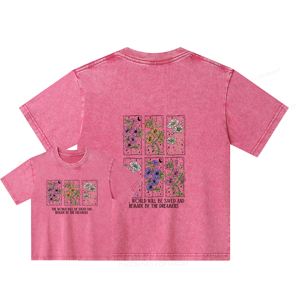 Pagewings The World Will Be Saved And Remade Unisex Kids Washed T-shirt
