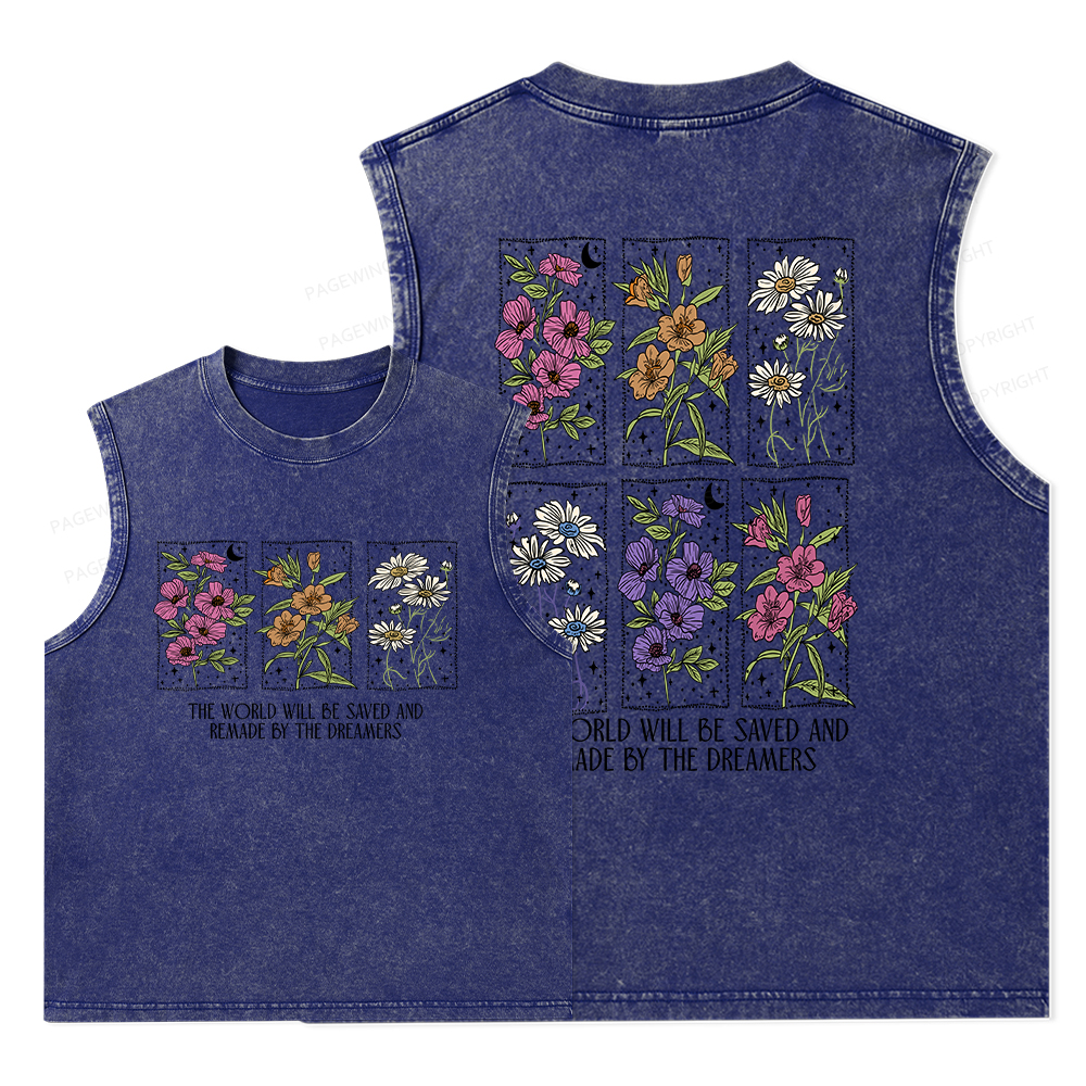 Pagewings The World Will Be Saved And Remade Unisex Washed Tank Top