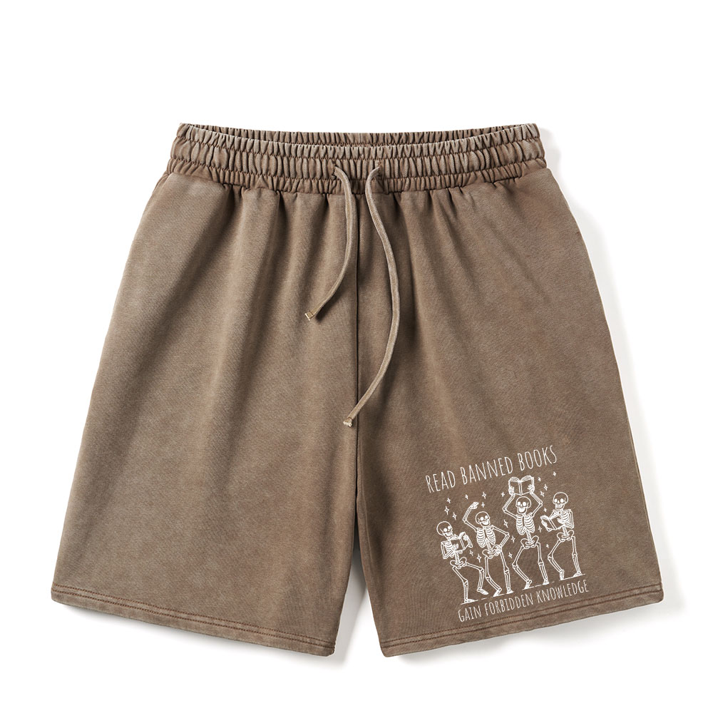 Pagewings Reading Books Tee Book Lover Unisex Washed Shorts