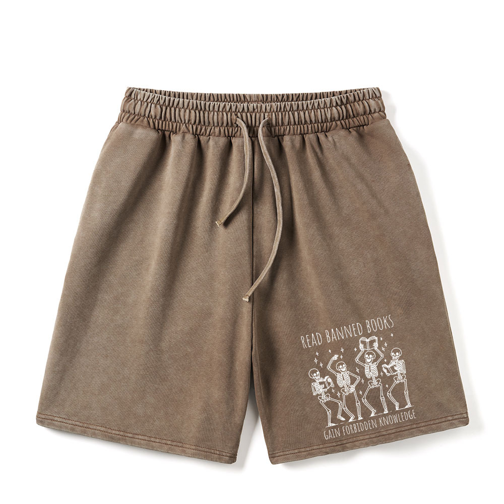 Pagewings Reading Books Tee Book Lover Unisex Washed Shorts