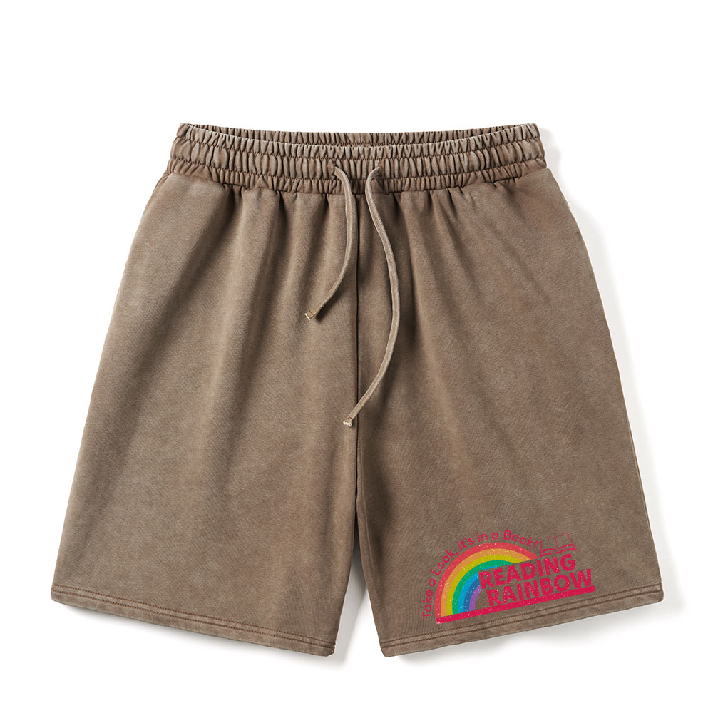 Pagewings Reading Rainbow Unisex Washed Shorts