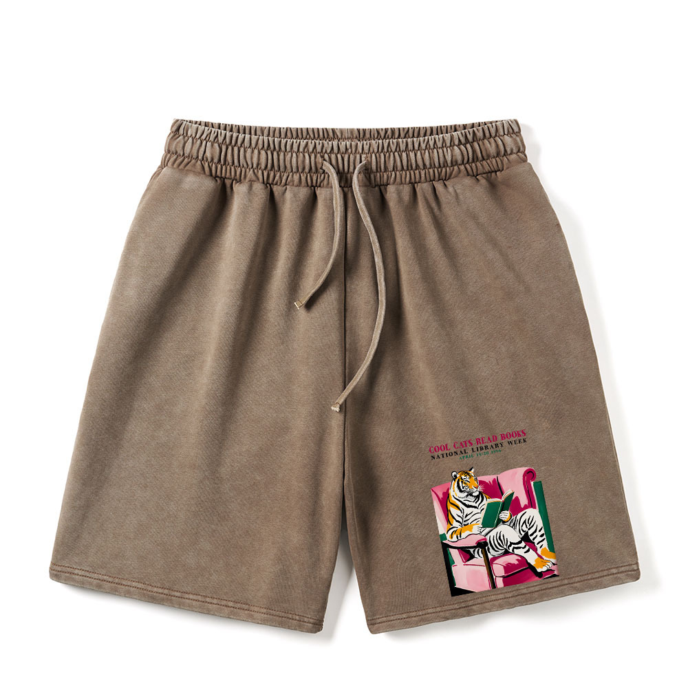 Pagewings Library Week Poster 1996 Unisex Washed Shorts