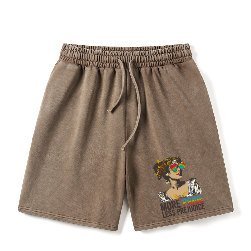 Pagewings More Pride Less Prejudice Unisex Washed Shorts