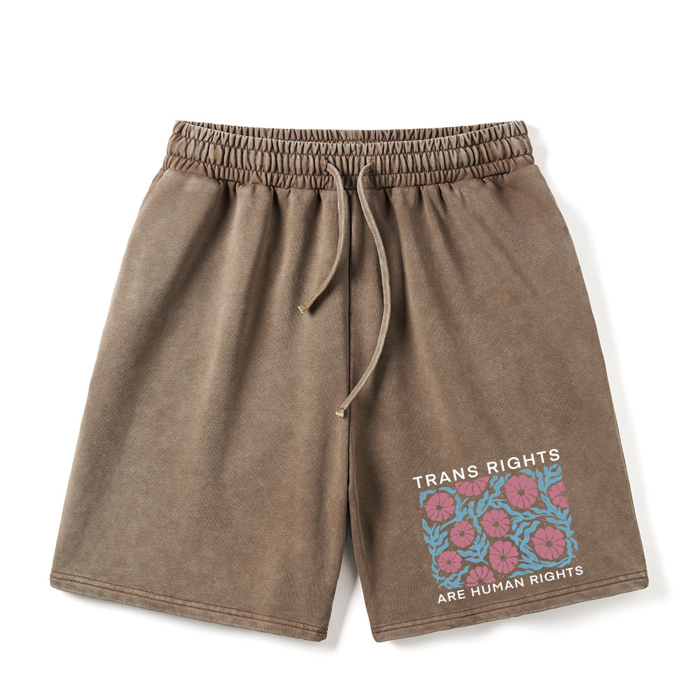 Pagewings Trans Rights Are Human Rights Unisex Washed Shorts