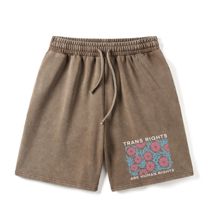 Pagewings Trans Rights Are Human Rights Unisex Washed Shorts