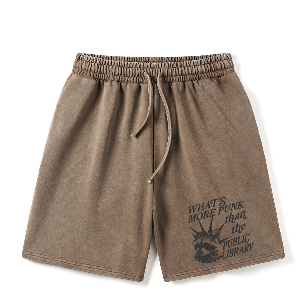 Pagewings What’s More Punk Than The Public Library Unisex Washed Shorts