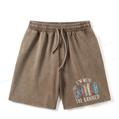 Pagewings I'm With The Banned Unisex Washed Shorts