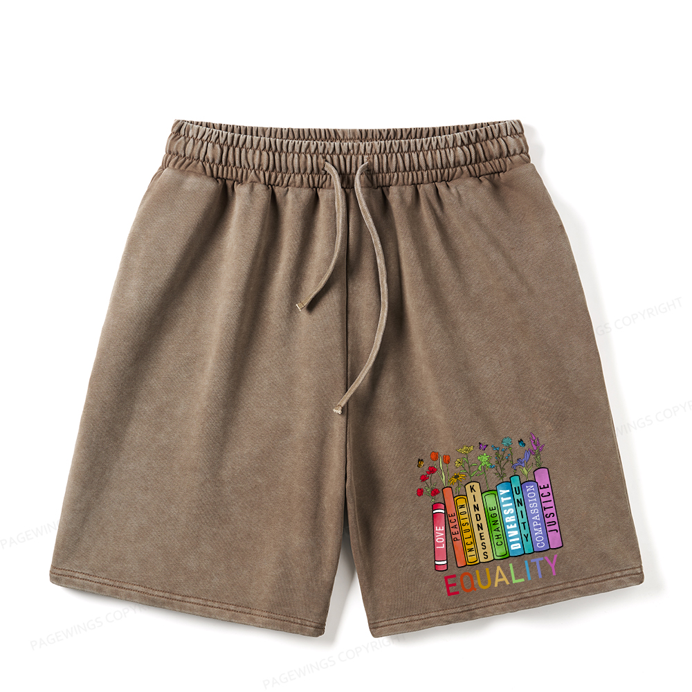 Pagewings Equal Rights Unisex Washed Shorts