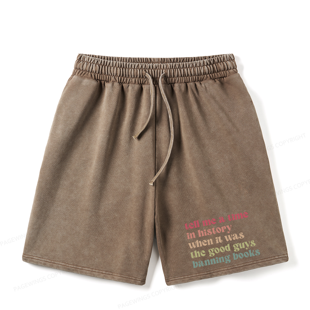 Pagewings Tell Me a Time in History Unisex Washed Shorts