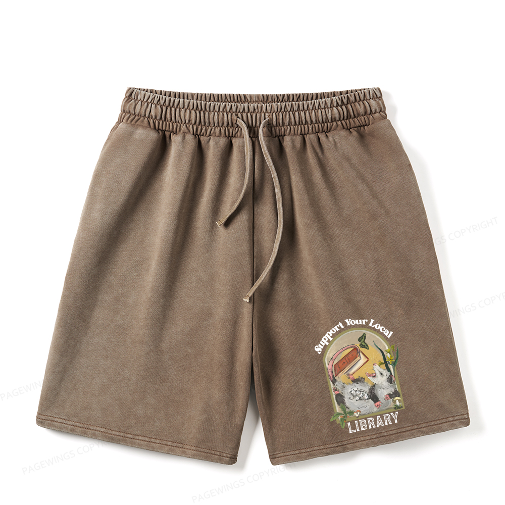 Pagewings Library Readers Make Leaders Jersey Unisex Washed Shorts
